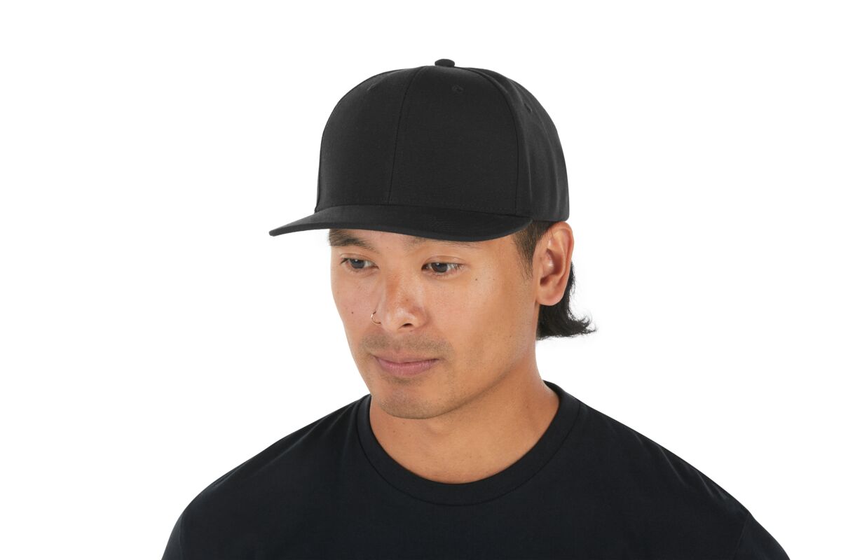 recycled-poly-classic-6-panel-hat-b8 WebPDP-HAT001002_Recycled_Poly_Classic_6Panel_Hat_Black_Studio_Harper_Studios_0723_Side_2__HAT001002OS.jpg