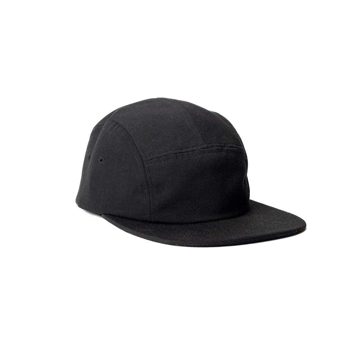 recycled-poly-flat-brim-5-panel-hat-m8 Web_PDP-FlatBrim5PanelHat_Studio_Front_Black.jpg